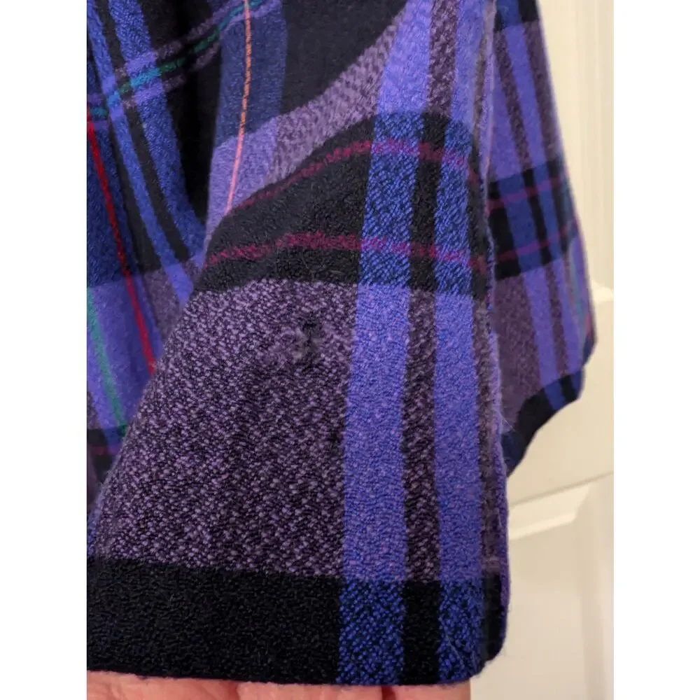 Vintage 70s Union Made Giuseppe Stripe Pleated Midi Skirt Navy Purple Collegiate